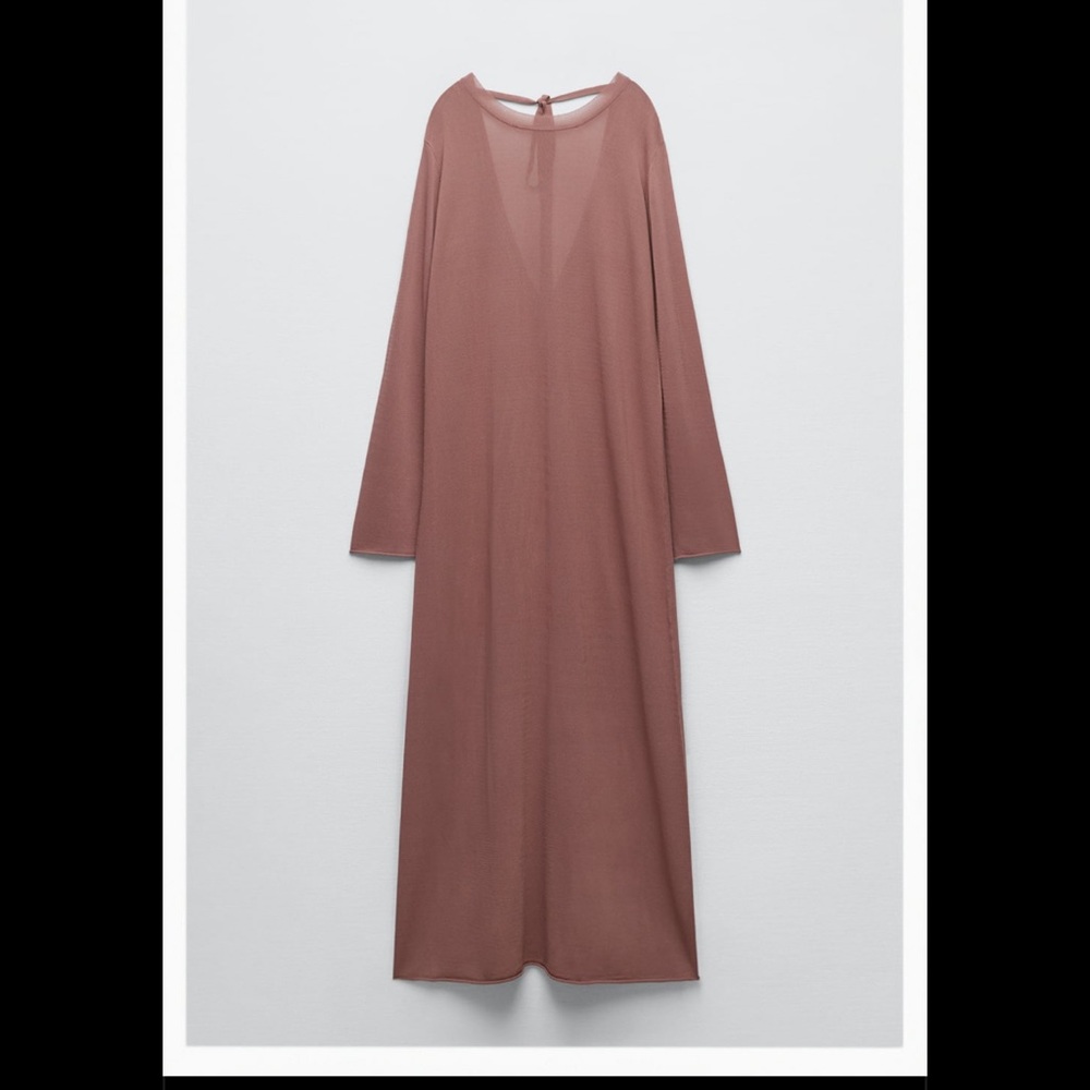 Zara Blush Pink Long Knit Dress - Large